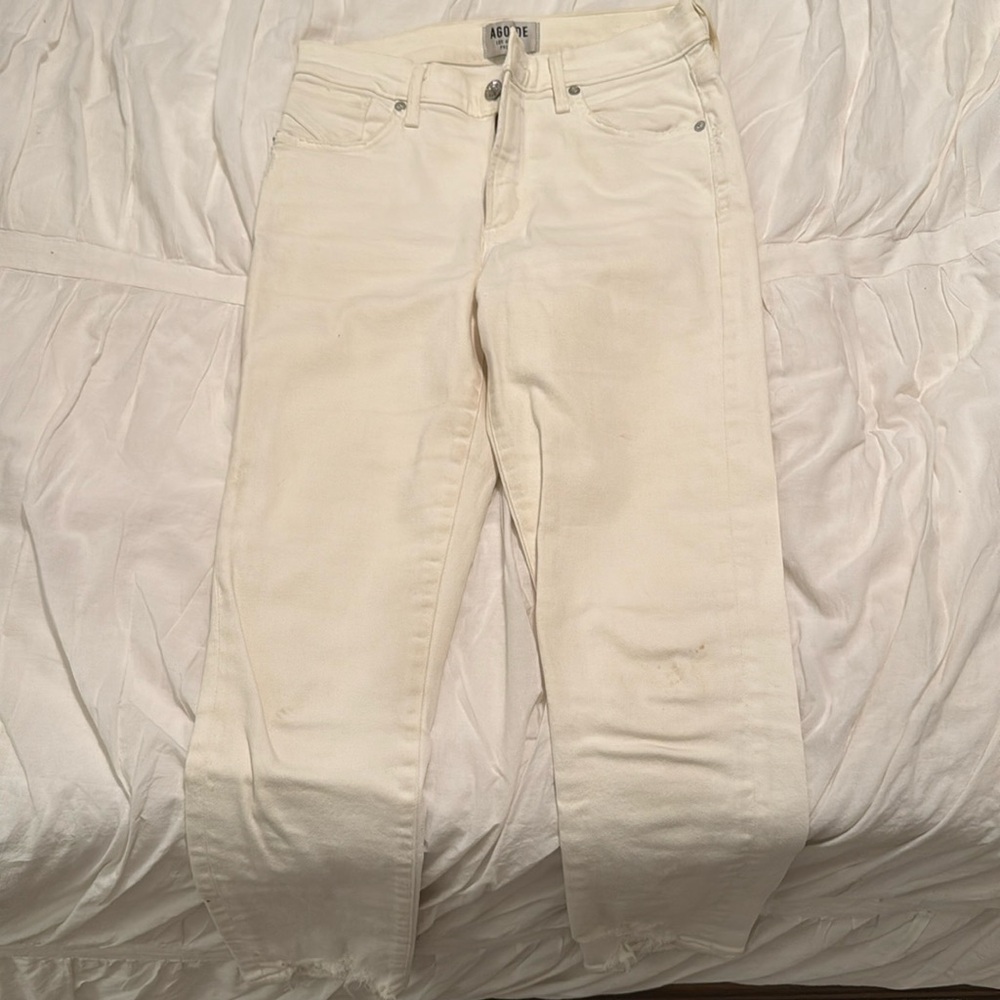 AGOLDE white skinny jeans